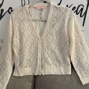 Sweet kizz Elegant Cream Knit Cardigan in size medium